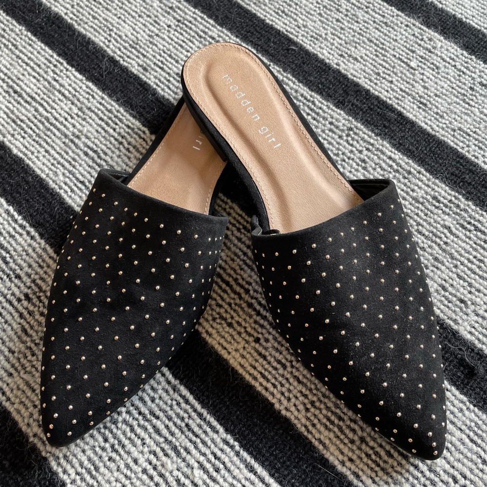 Madden Girl Liinddy Studded Slip-On Mules